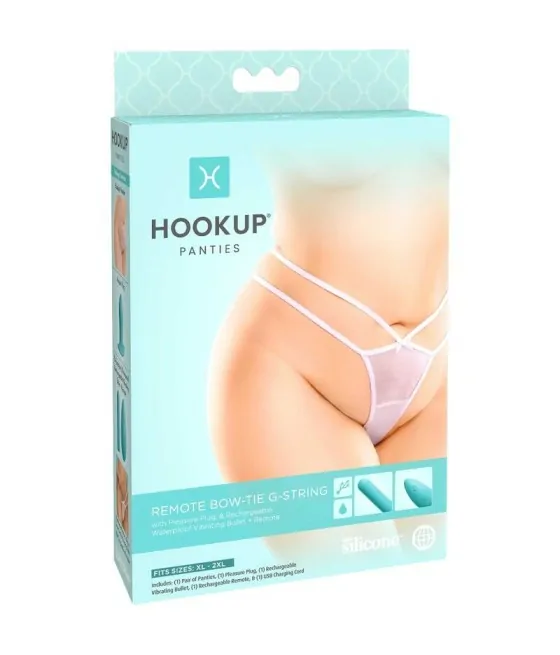 HOOK UP PANTIES - REMOTE BOW-TIE G-STRING SIZE XL/XXL