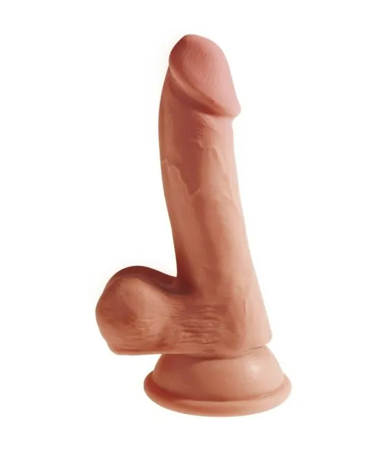 Gode réaliste King Cock Plus avec boules - 17 cm