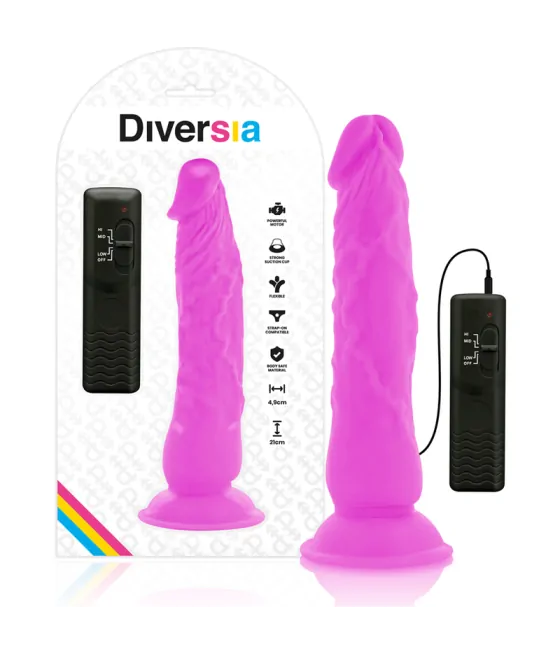 DIVERSIA - DILDO VIBRANT FLEXIBLE VIOLET 21 CM -O- 4.9 CM