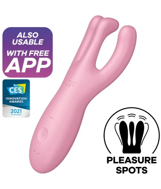 SATISFYER - APPLICATION VIBRATEUR THREESOME 4 BLEU