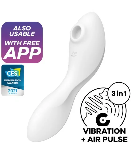 SATISFYER - APPLICATION STIMULATEUR ET VIBRATEUR CURVY TRINITY 5 BLEU