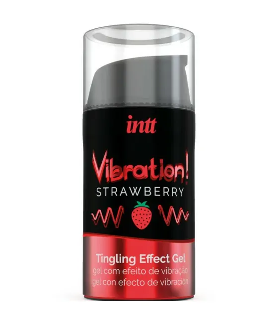 Stimulant intime puissant à la fraise en gel vibrant - 15ml