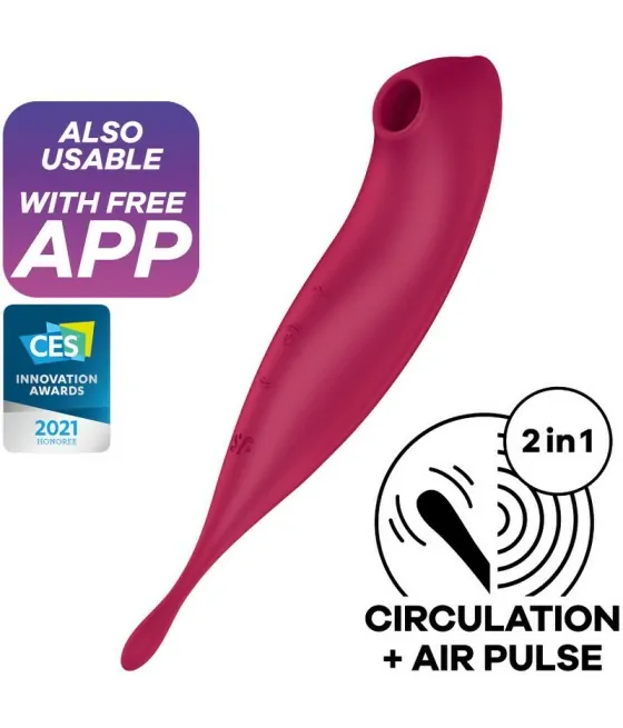 SATISFYER - APPLICATION DE STIMULATEUR ET VIBRATEUR TWIRLING PRO+ VERT