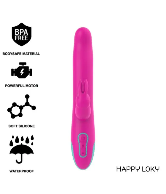 HAPPY LOKY - PLUTO LAPIN VIBRATEUR ET ROTATEUR WATCHME TECHNOLOGIE SANS FIL COMPATIBLE