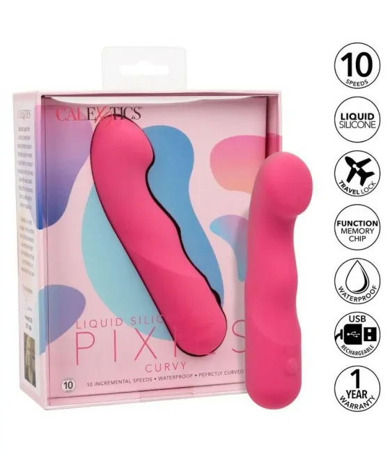 Vibromasseur Pixies Curvy Rose California Exotics