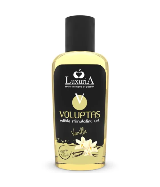 Gel de massage comestible à la vanille - 100ml, effet chauffant Luxuria Voluptas