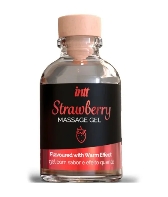 Gel de massage à effet chaud saveur fraise INTT