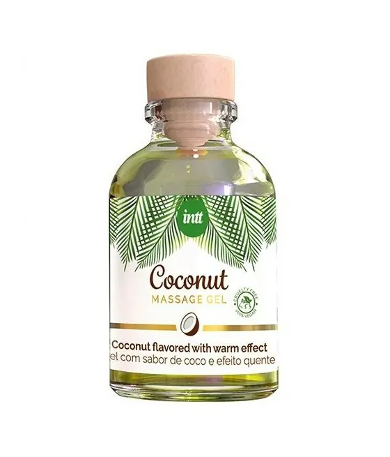 INTT - GEL DE MASSAGE VÉGAN AU SAVEUR DE COCO ET EFFET CHAUFFANT