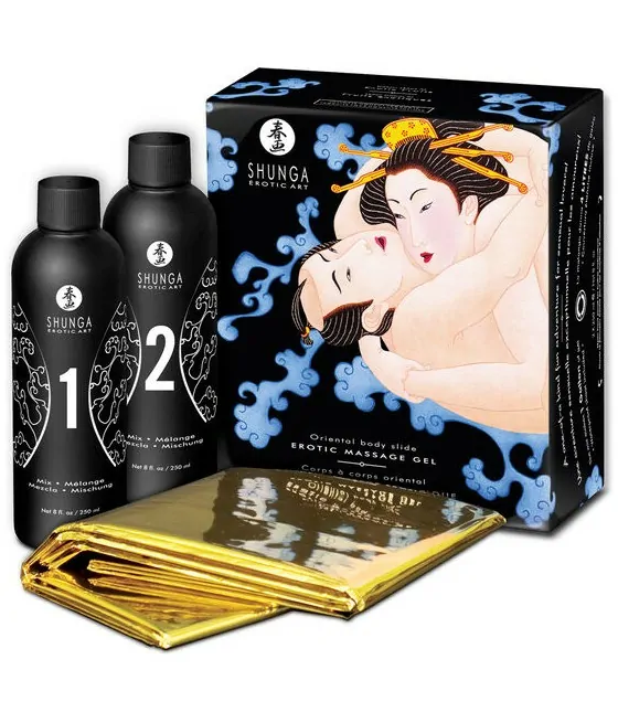 SHUNGA - GEL DE MASSAGE ÉROTIQUE ORIENTAL CORPS À CORPS AUX FRUITS EXOTIQUES