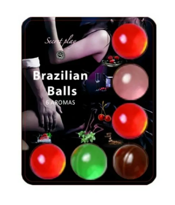 SECRETPLAY - BALLES BRÉSILIENNES LUBRIFIANT HOT BALLS 6 UNITÉS