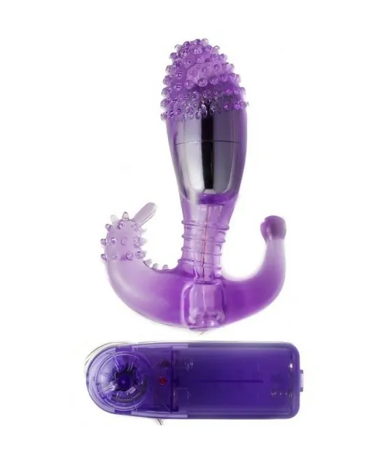 Stimulateur vaginal et anal violet avec vibration