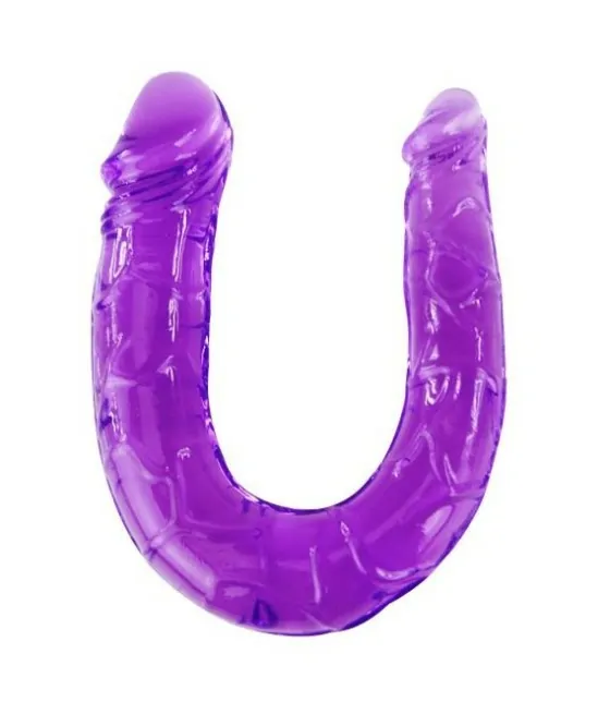 Double dildo flexible en gelée violette