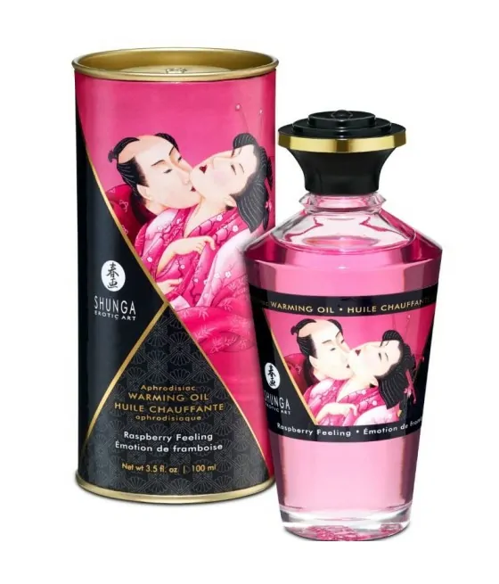 SHUNGA - HUILE DE MASSAGE EFFET THERMIQUE SAVEUR INTENSE DE FRAMBOISE 100 ML