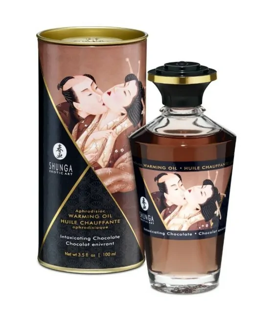 SHUNGA - HUILE DE MASSAGE À EFFET CHALEUR SAVEUR INTENSE DE CHOCOLAT 100 ML