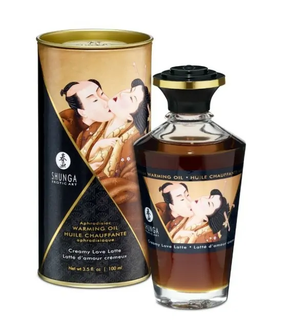 Huile aphrodisiaque chauffante Shunga - Créamy Love Latte 100ml