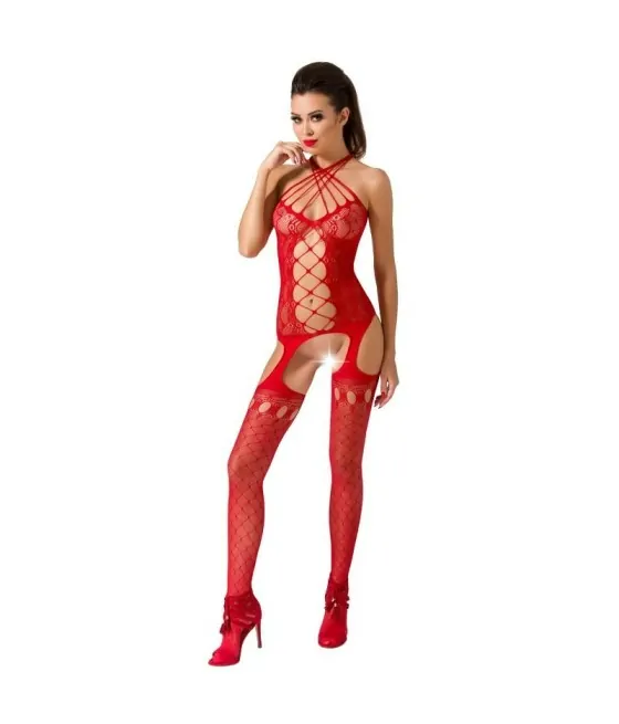 PASSION - FEMME BS056 BODYSTOCKING ROUGE TAILLE UNIQUE