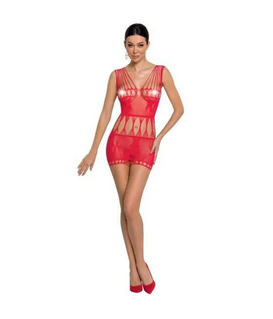 PASSION - FEMME BS090 BODYSTOCKING ROUGE TAILLE UNIQUE