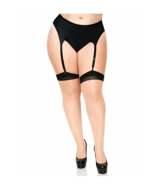 LEG AVENUE - PLUS LYCRA SHEER 2 TONS CUISSES HAUTES AVEC COUTURE ARRIÈRE ET TALON CUBAIN