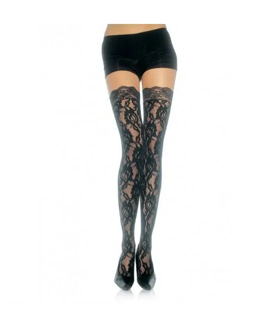 LEG AVENUE - BAS EN DENTELLE FLEURIE