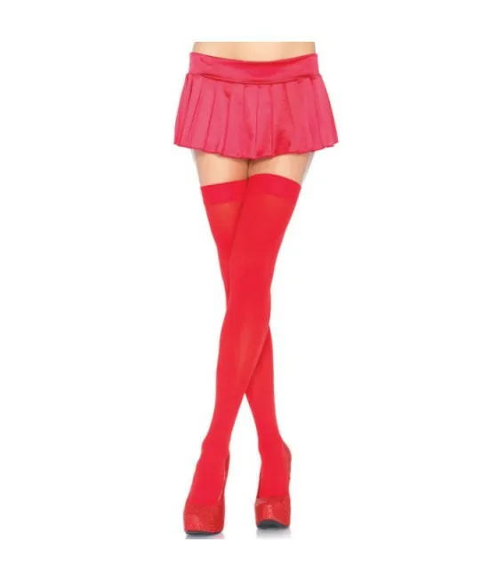 LEG AVENUE - CUISSES HAUTES EN NYLON ROUGE