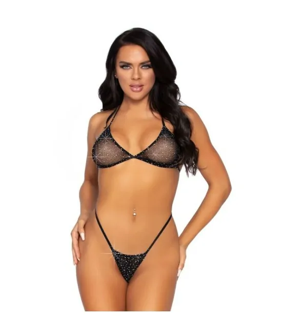 Ensemble bikini résille Leg Avenue - taille unique