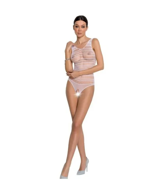 PASSION - FEMME BS086 BODYSTOCKING BLANC TAILLE UNIQUE