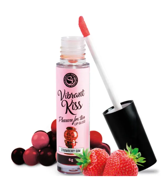 Gloss à lèvres vibrant Secret Play - saveur fraise gomme