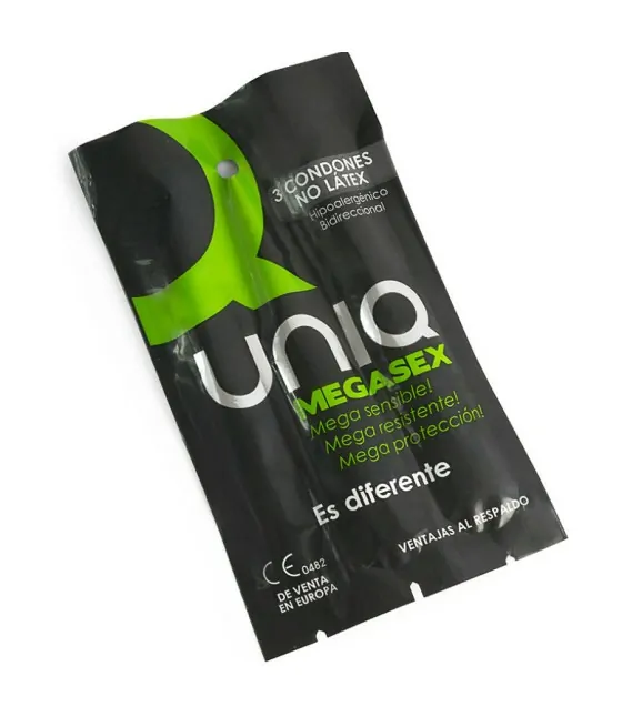 UNIQ - MEGASEX LATEX FREE SENSITIVE CONDOMS 3 UNITS