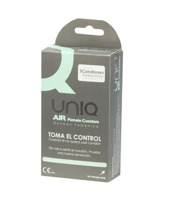 UNIQ - AIR PRÉSERVATIF FÉMININ SANS LATEX 3 UNITÉS