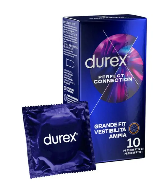Préservatifs Durex Perfect Connection - 10 unités, lubrification extra en silicone