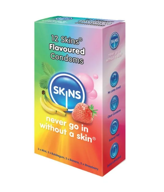 SKINS - CONDOM SAVEURS PAQUET DE 12