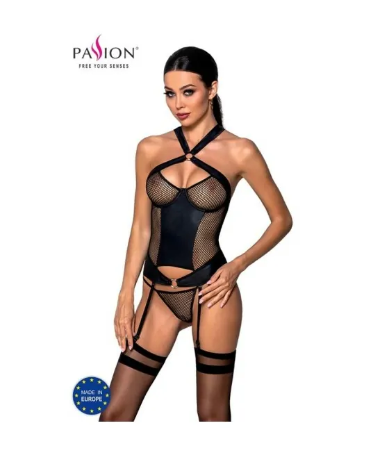 PASSION - AMANDA CORSET CUIR ÉCOLOGIQUE L/XL