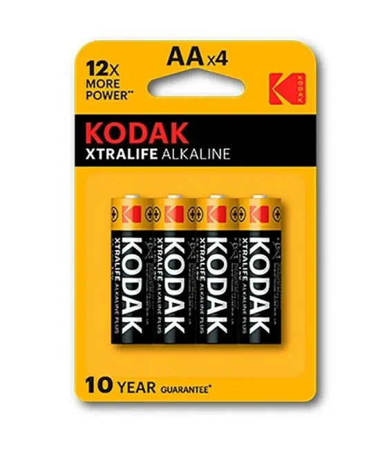 Lot de 4 piles alcalines Kodak Xtralife AA LR6