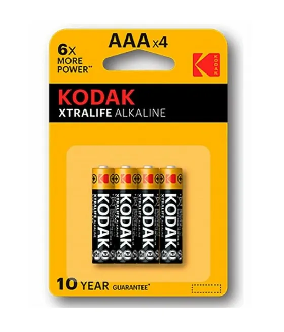 Lot de 4 piles alcalines AAA LR03 Kodak Xtralife