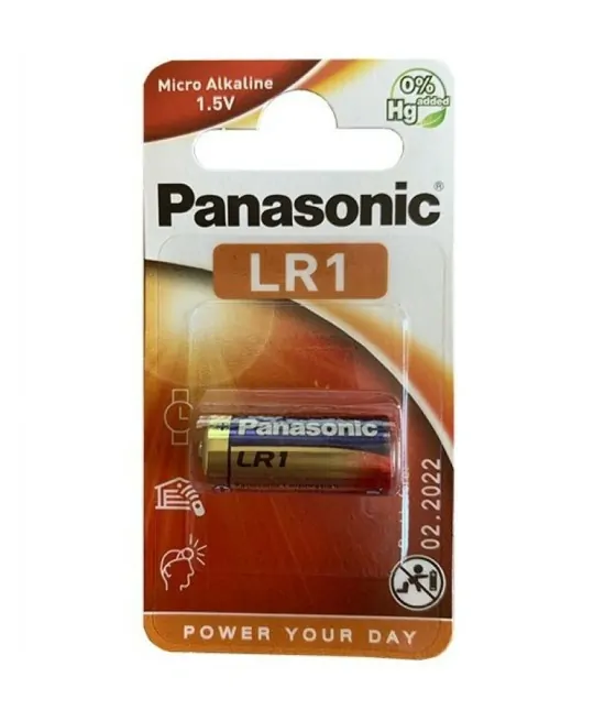 Pile alcaline Panasonic LR1 1.5V - blister de 1 unité