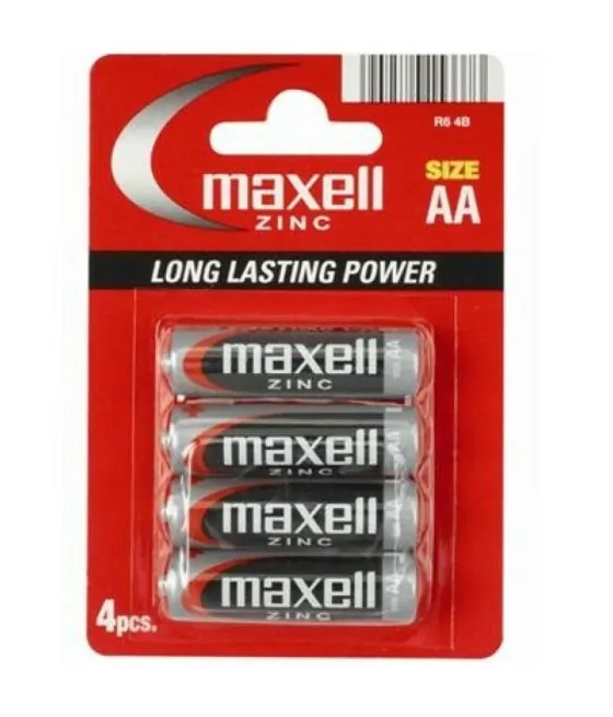 Piles Maxell au manganèse AA R6 - pack de 4