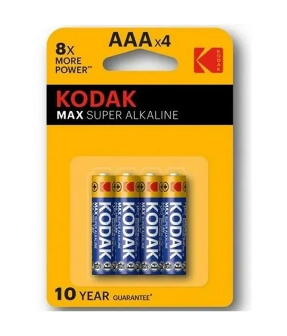 Piles alcalines AAA LR03 - Pack de 4 (Kodak Max)