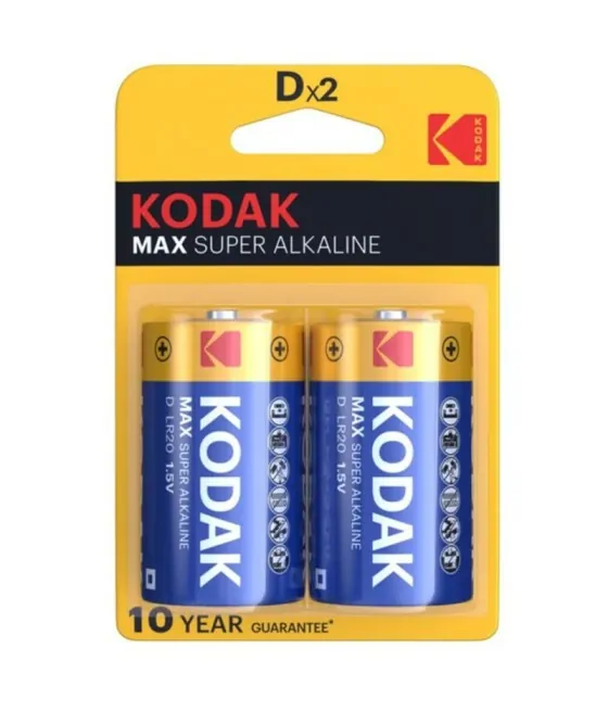 Piles alcalines Kodak Max D LR20 - pack de 2 unités