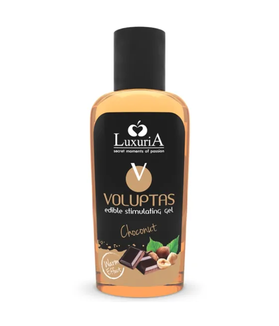 Gel de massage comestible effet chauffant au chocolat - Luxuria Voluptas 100ml