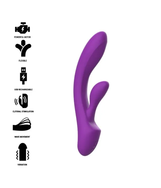 Vibrateur Rabbit en silicone violet - Luigi intense