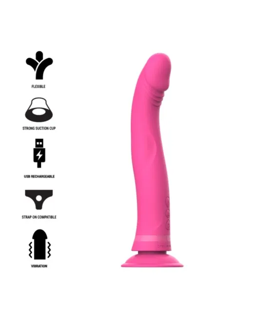 Godemichet vibrant intense - silicone rose Michelangelo