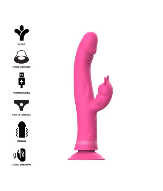 INTENSE - VIBRATEUR JULIO RABBIT SILICONE ROSE