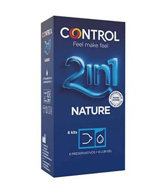 Pack de préservatif et gel naturel Control Duo (6 unités)