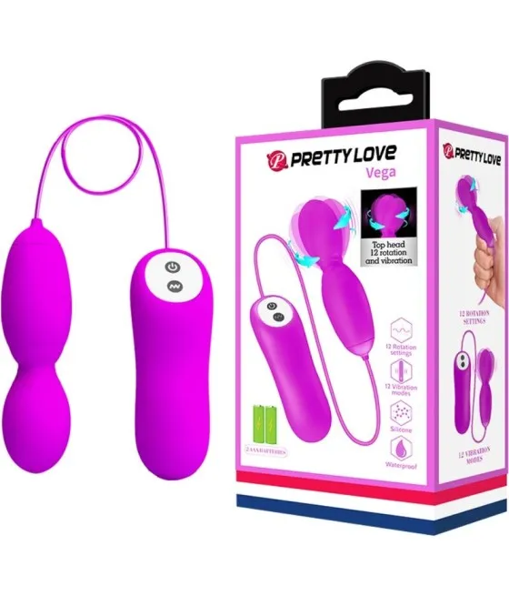 PRETTY LOVE - MASSEUR  ROTATION ET VIBRATION VEGA 12 FONCTIONS FUCHSIA