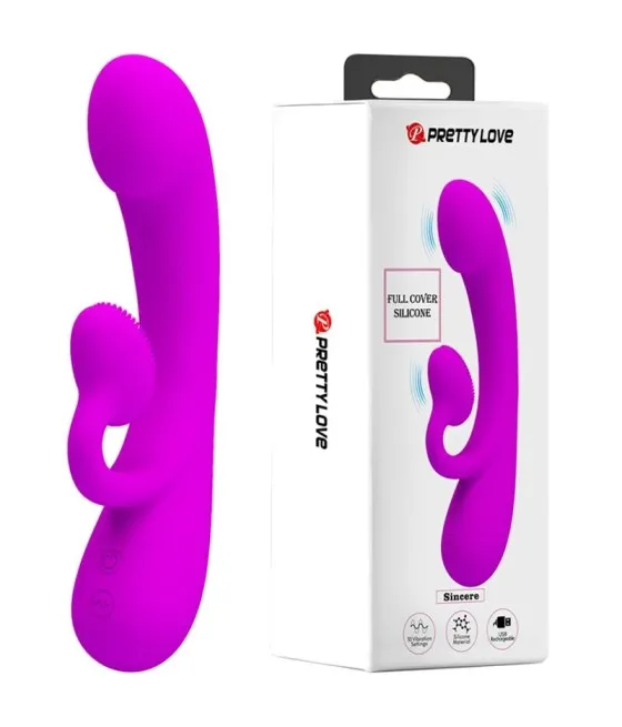 PRETTY LOVE - VIBRATEUR SINCERE ET VENTOUSE DE CLITORIS SILICONE VIOLET