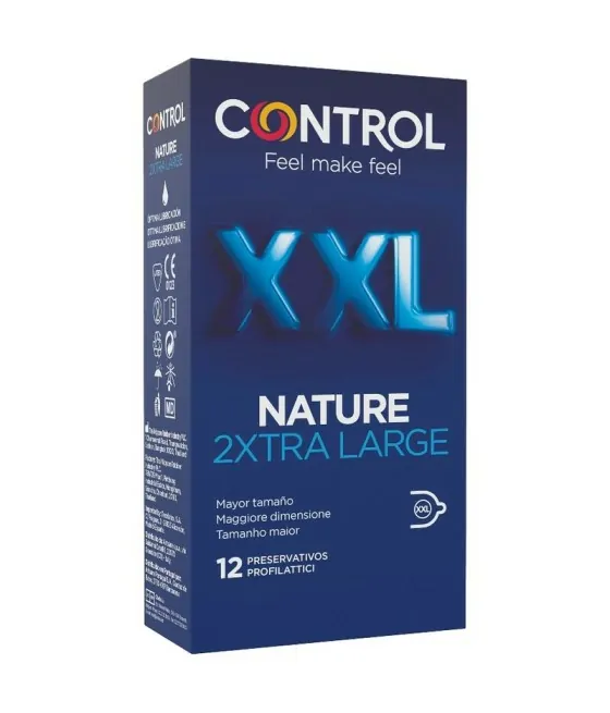 CONTROL - PRÉSERVATIFS NATURE 2XTRA GRANDS XXL - 12 UNITÉS