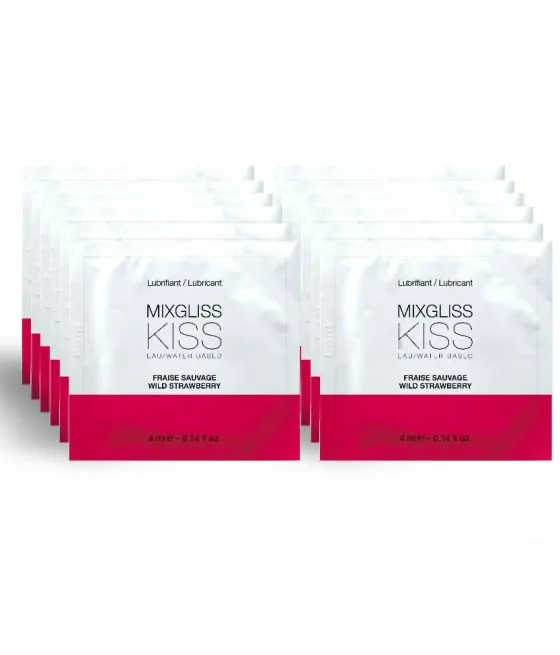 MIXGLISS - LUBRIFIANT BASE D'EAU SAVEUR FRAISE 12 UNIDOSE 4 ML