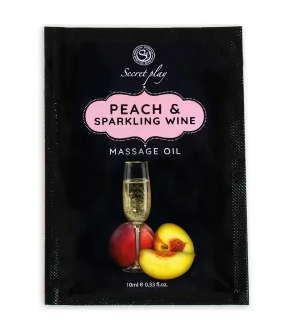 SECRETPLAY - PÊCHE  VIN MOUSSEUX HUILE DE MASSAGE SACHET 10 ML