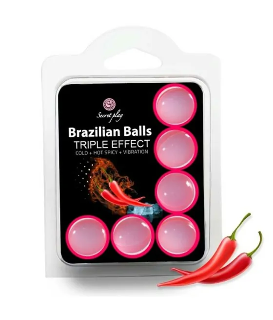 Set de 6 balles lubrifiante à triple effet Secret Play