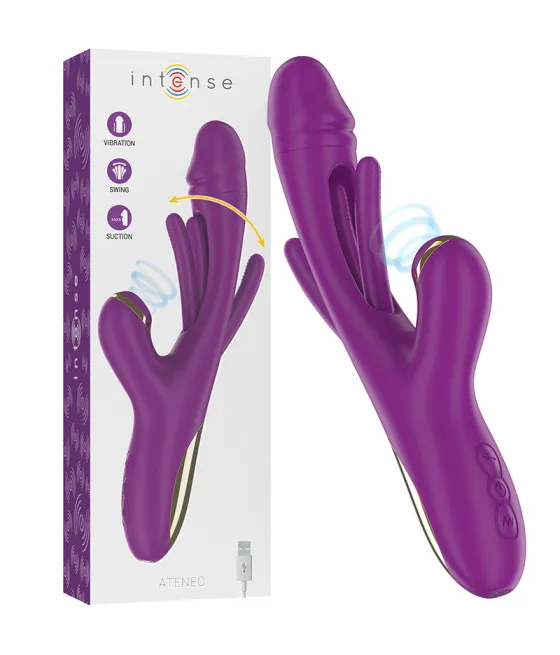 INTENSE - ATENEO VIBRATEUR MULTIFONCTION RECHARGEABLE 7 VIBRATIONS AVEC LANGUE OSCILLANTE ET SUCER VIOLET